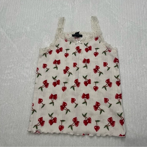 Cherry Print and Peach Tank Tops for Kids - Picture 2 of 3